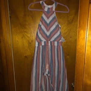 Striped Hi Low Dress W Shorts